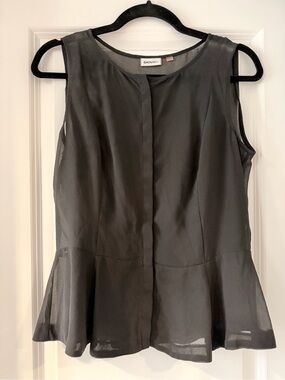 DKNYC Black Sleeveless Peplum Top with Cami